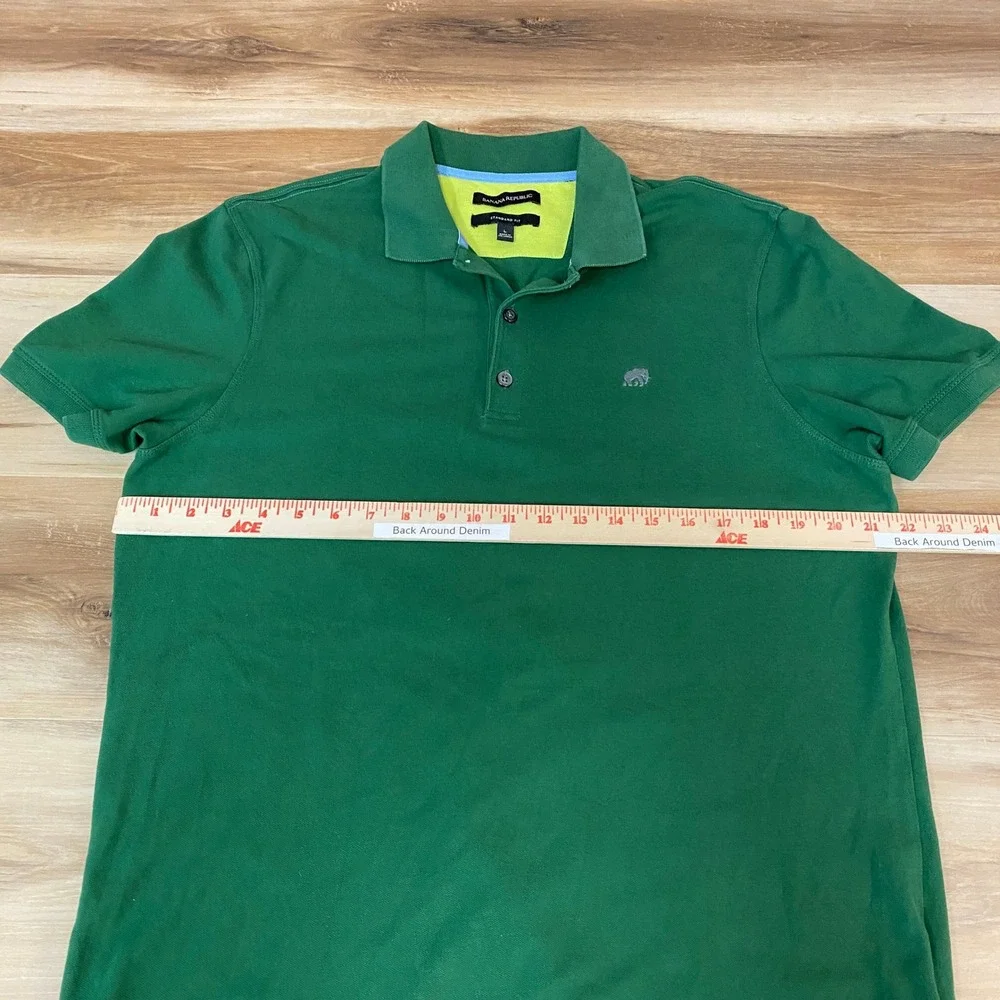 Banana‎ Republic Polo Shirt Mens Large Standard Fit Green Cotton Short Sleeve